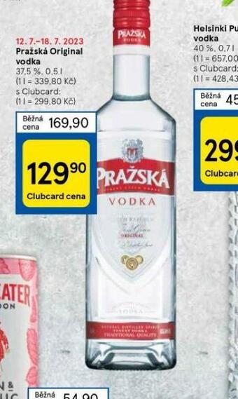 Tesco Pražská originál vodka nabídka