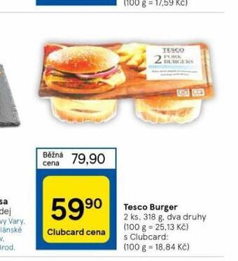 Tesco Tesco burger nabídka