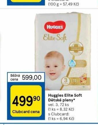 Tesco Huggies elite soft dětské pleny nabídka