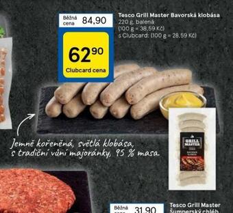 Tesco Tesco grill master bavorská klobása nabídka