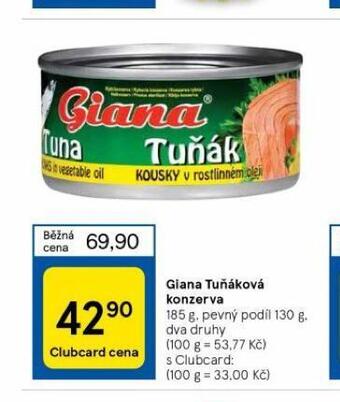 Tesco Giana tuňáková konzerva nabídka