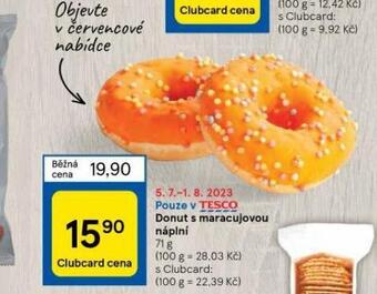 Tesco Donut s maracujovou náplní nabídka