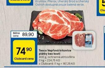 Tesco Vepřová krkovice plátky bez kosti nabídka