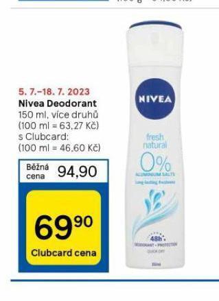 Tesco Nivea deodorant nabídka