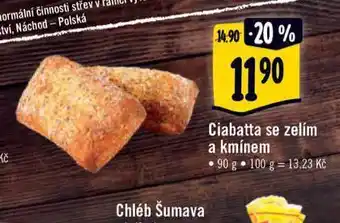 Albert Ciabatta se zelím a kmínem nabídka