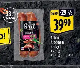 Albert Klobása na gril nabídka