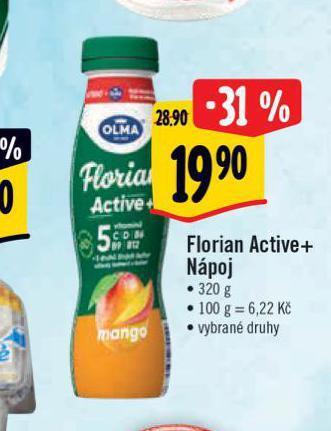 Albert Florian active+ nápoj nabídka