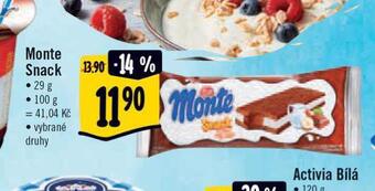 Albert Monte snack nabídka
