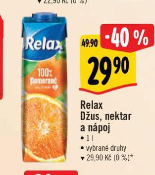 Albert Relax džus, nektar a nápoj nabídka