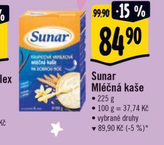 Albert Sunar mléčná kaše nabídka
