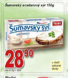 Hruška Šumavský smetanový sýr nabídka