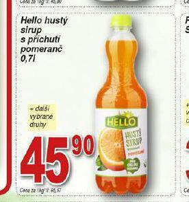 Hruška Hello hustý sirup nabídka