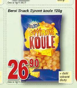 Hruška Bersi snack sýrové koule nabídka