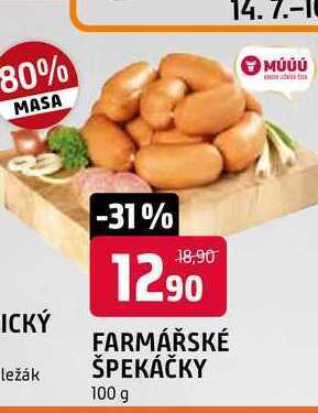 Terno Farmářské špekáčky 100 g nabídka