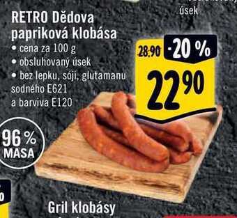 Albert Retro dědova papriková klobása 100 g nabídka