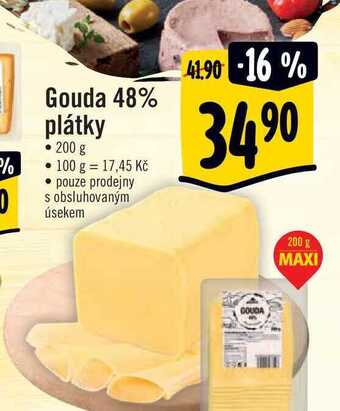 Albert Gouda 48% plátky 200 g nabídka