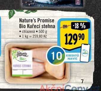 Albert Nature's promise bio kuřecí stehna chlazená • 500 g nabídka