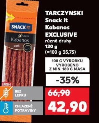 Kaufland TARCZYNSKI Snack it Kabanos EXCLUSIVE nabídka