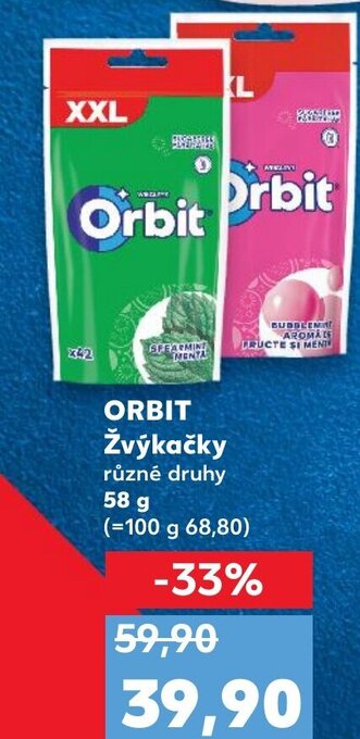 Kaufland ORBIT Žvýkačky nabídka