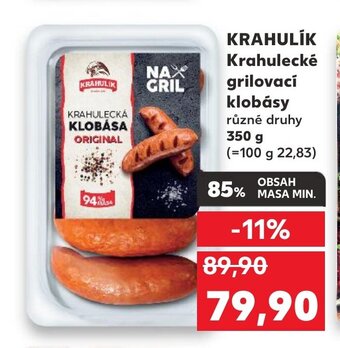 Kaufland KRAHULÍK Krahulecké grilovaci klobásy nabídka