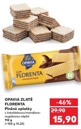 Kaufland OPAVIA ZLATÉ FLORENTA Plněné oplatky nabídka