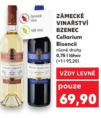 Kaufland ZÁMECKÉ VINAŘSTVÍ BZENEC Cellarium Bisencii nabídka