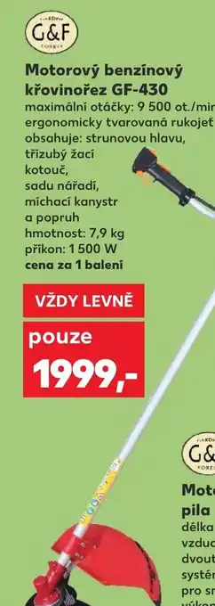 Kaufland Motorový benzínový křovinořez GF-430 nabídka
