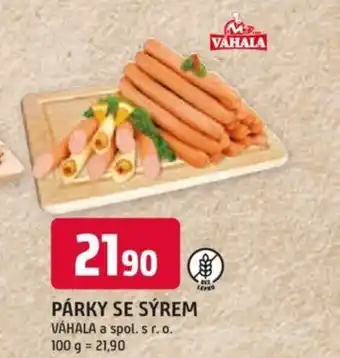 Trefa PÁRKY SE SÝREM VÁHALA nabídka