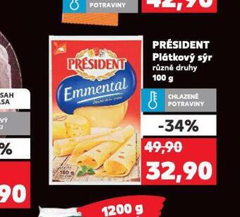 Kaufland Président plátkový sýr nabídka
