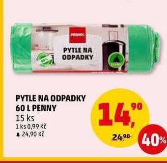 Penny Market Pytle na odpadky 60 l penny, 15 ks nabídka