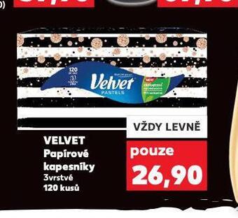 Kaufland Velvet papírové kapesníky nabídka