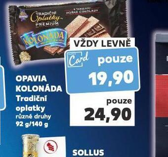 Kaufland Opavia kolonáda tradiční oplatky nabídka