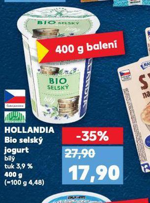 Kaufland Hollandia bio selský jogurt bílý nabídka
