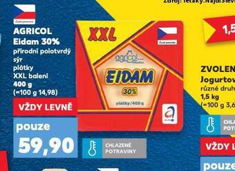 Kaufland Agricol eidam 30% nabídka