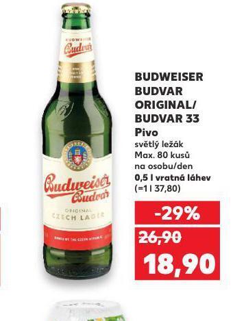 Kaufland Pivo budweiser budvar original nabídka