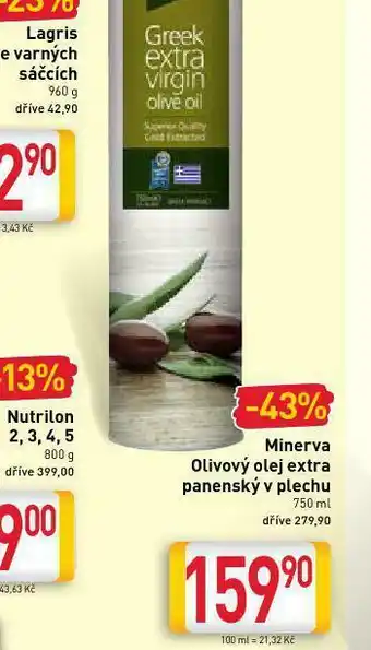 Billa Minerva extra virgin olivový olej nabídka