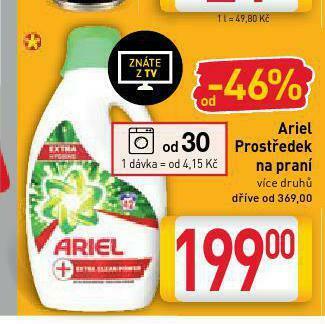Billa Ariel prací prostředek nabídka