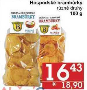 Hospodské brambůrky různé druhy, 100 g