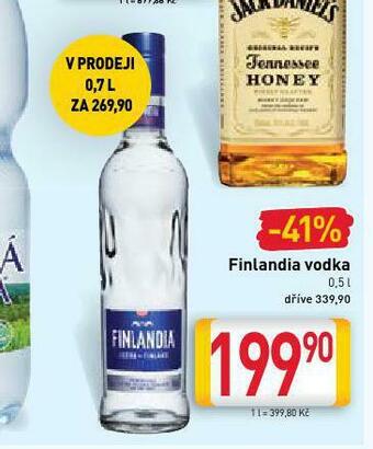 Billa Finlandia vodka nabídka