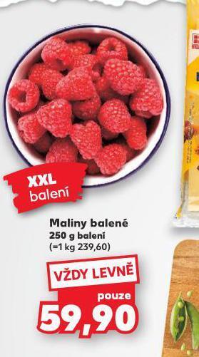 Kaufland Maliny balené nabídka
