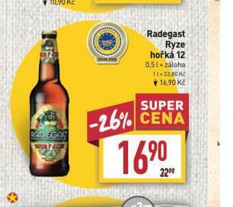 Billa Pivo radegast ryze hořká 12 nabídka
