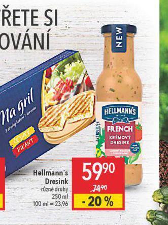 Globus Hellmann's dressing nabídka