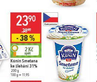 Globus Kunín smetana ke šlehání nabídka