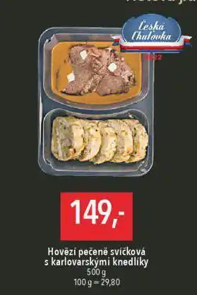 Globus Hovězí pečeně svíčková s karlovarskými knedlíky nabídka