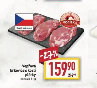 Billa Vepřová krkovice s kostí plátky nabídka