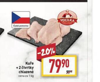 Billa Kuře + 2 čtvrtky nabídka