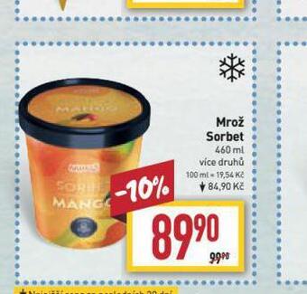 Billa Mrož sorbet nabídka