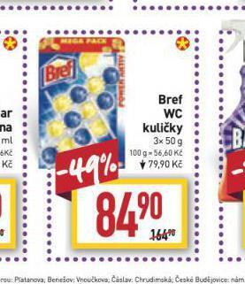 Billa Bref wc kuličky nabídka