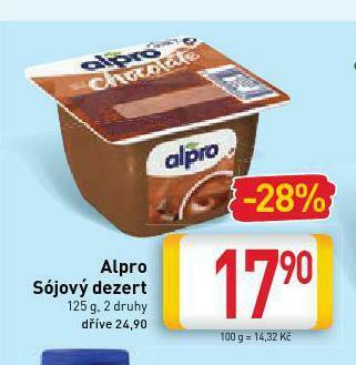 Billa Alpro sójový dezert nabídka