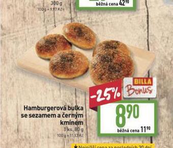 Billa Hamburgerová bulka nabídka